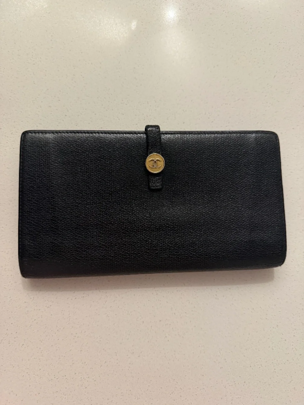 CHANEL Black Caviar Leather Continental Wallet USED
